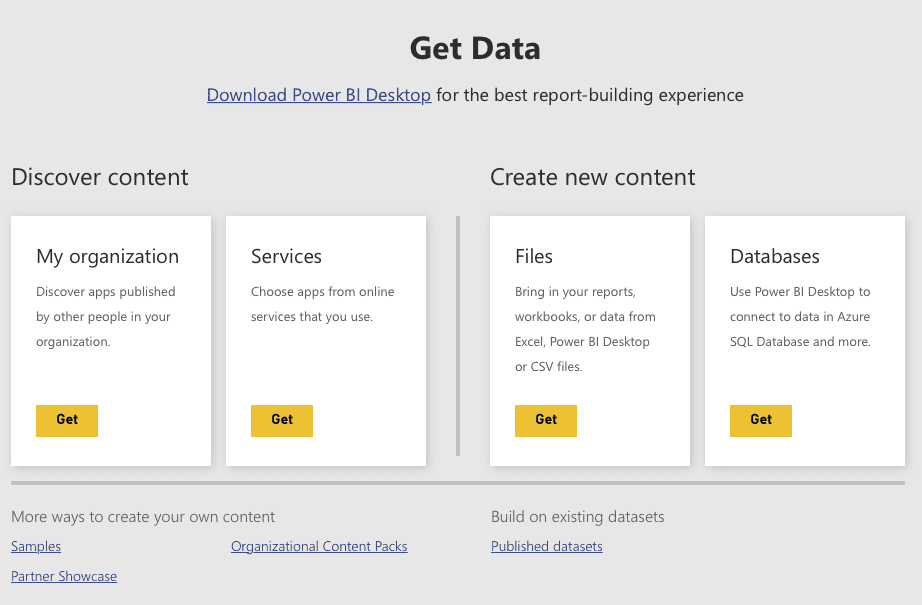 Data options screenshot