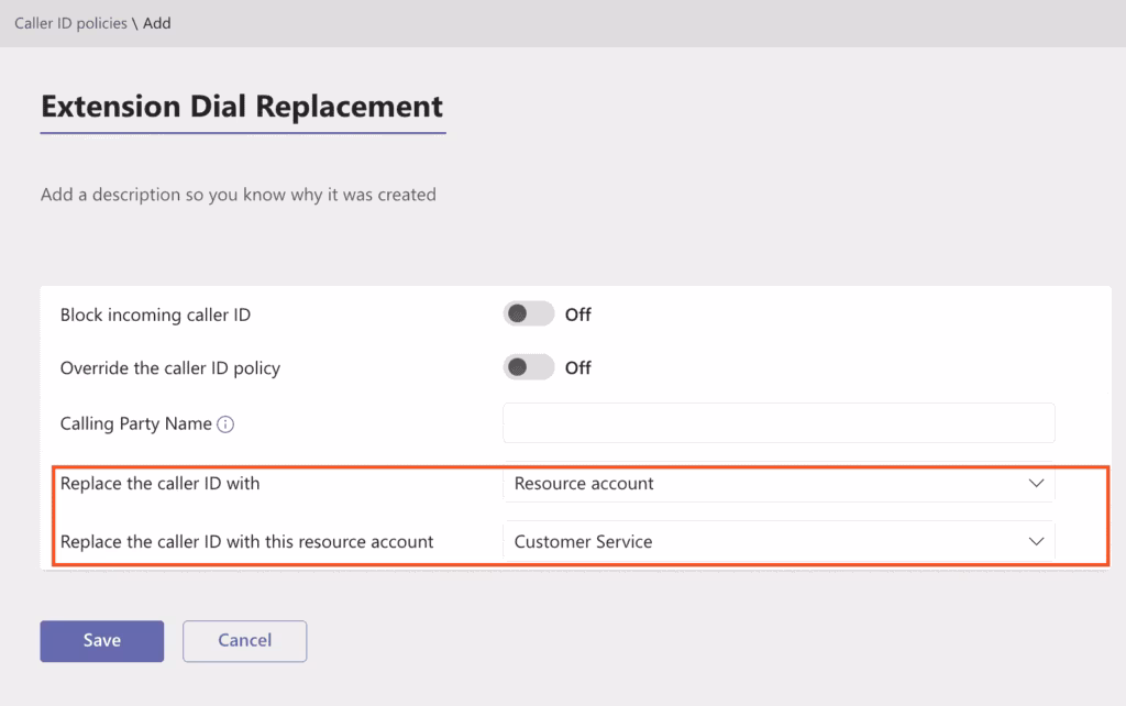 Caller ID policy change in Teams