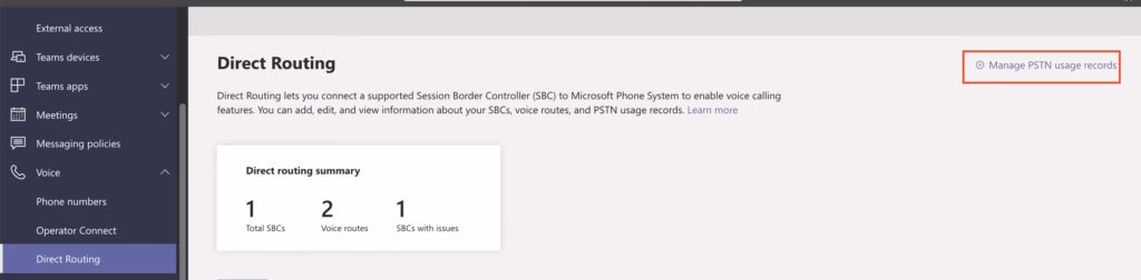 Manage PSTN Usage Records in Direct Routing Manage PSTN Usage Records in Direct Routing