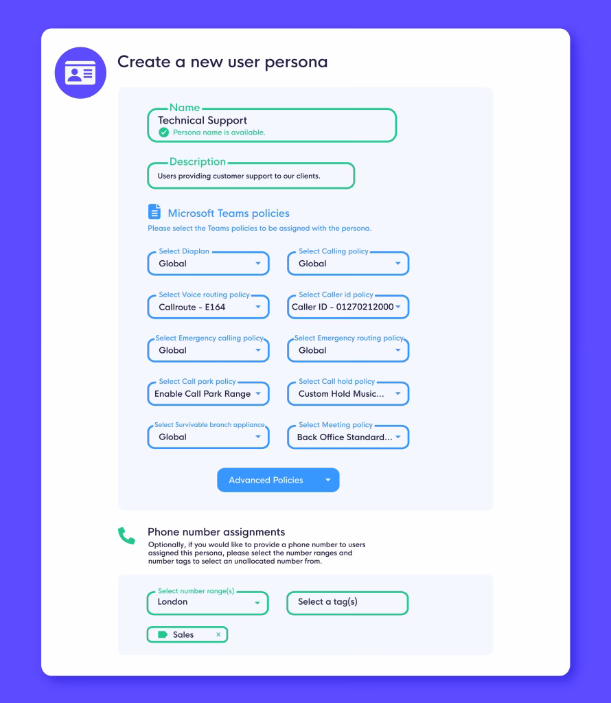 Microsoft Teams persona configuration policy assignment Microsoft Teams persona configuration policy assignment