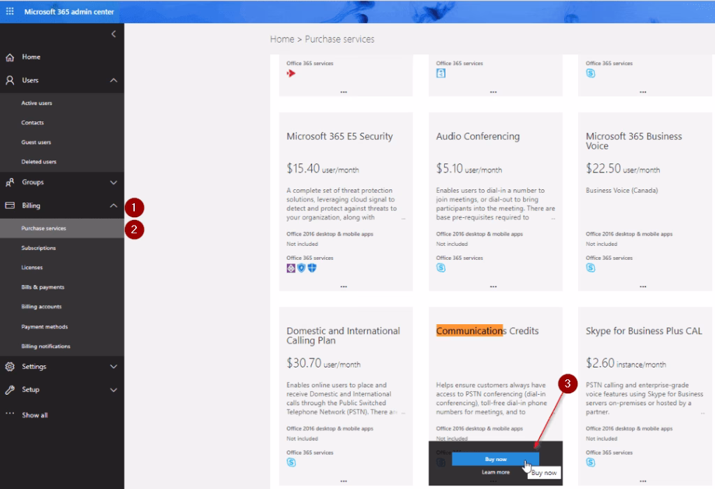 Adding the Pay-As-You-Go Calling Plan in the Microsoft 365 admin center Adding the Pay-As-You-Go Calling Plan in the Microsoft 365 admin center
