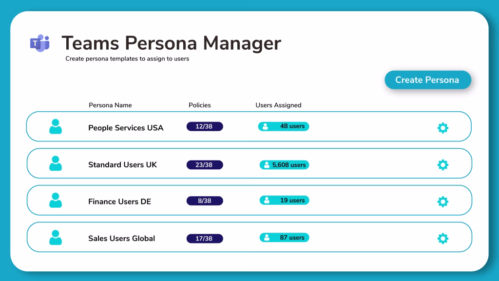 Create persona templates for Microsoft Teams user groups