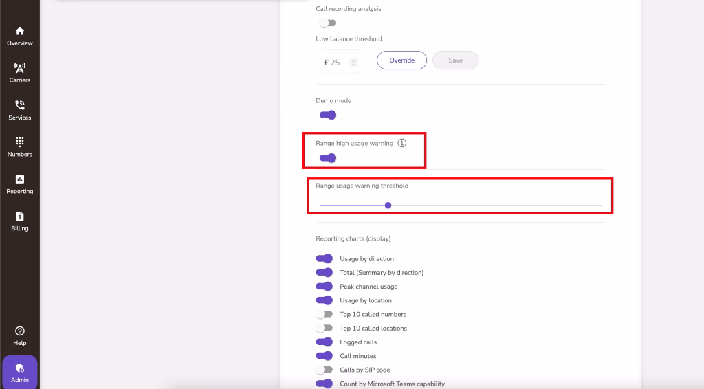 Configuring number range high usage warning in Microsoft Teams Configuring number range high usage warning in Microsoft Teams