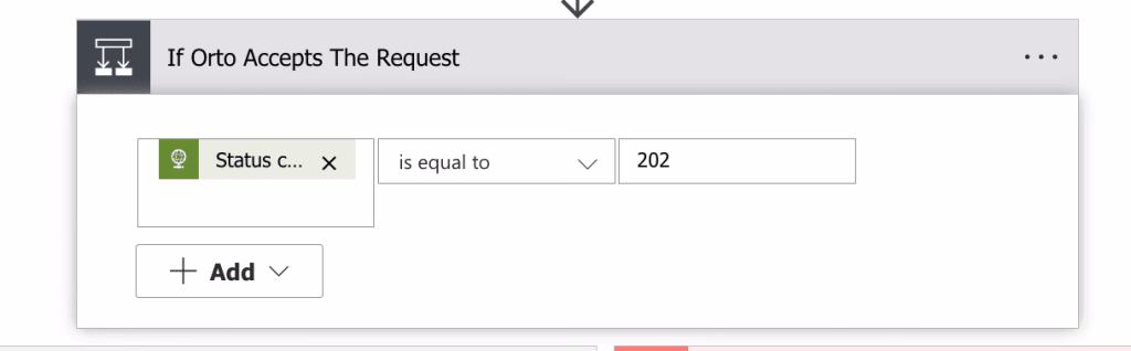 To do this, add an If condition and set the status from the HTTP action to equal 202 (accepted). Any other status is a rejection.