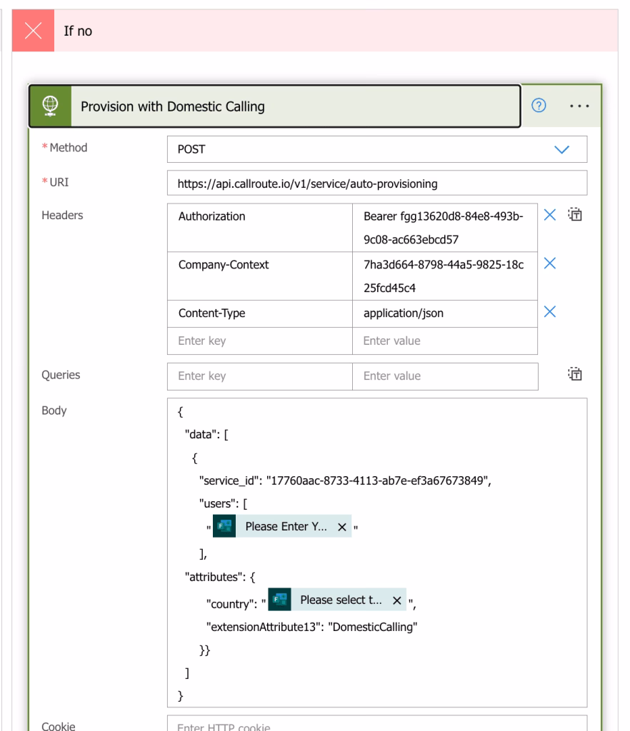 Then target the attributes in your API POST request.