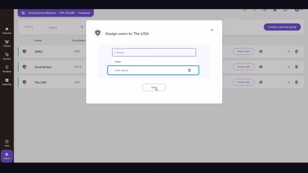 Assign Callroute Admin Users To Security Groups To Set Up GRBAC