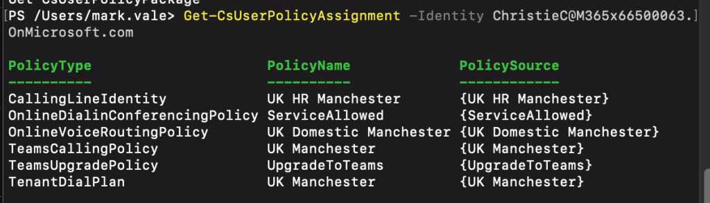 Command for checking policy assignment status Command for checking policy assignment status