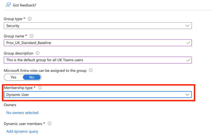 Change membership type to Dynamic User Change membership type to Dynamic User