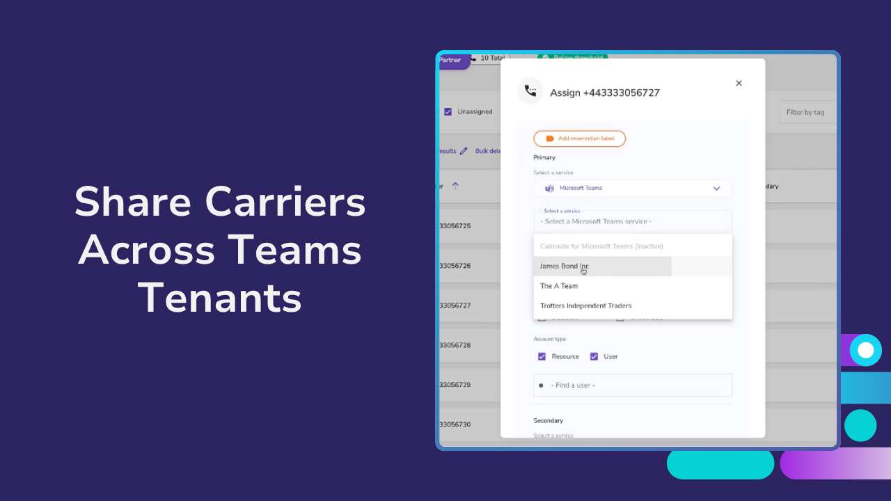 Share Carriers Across Teams Tenants With Callroute