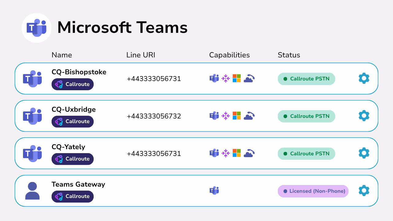 A diagram showing Microsoft Teams calling management in one single interface.