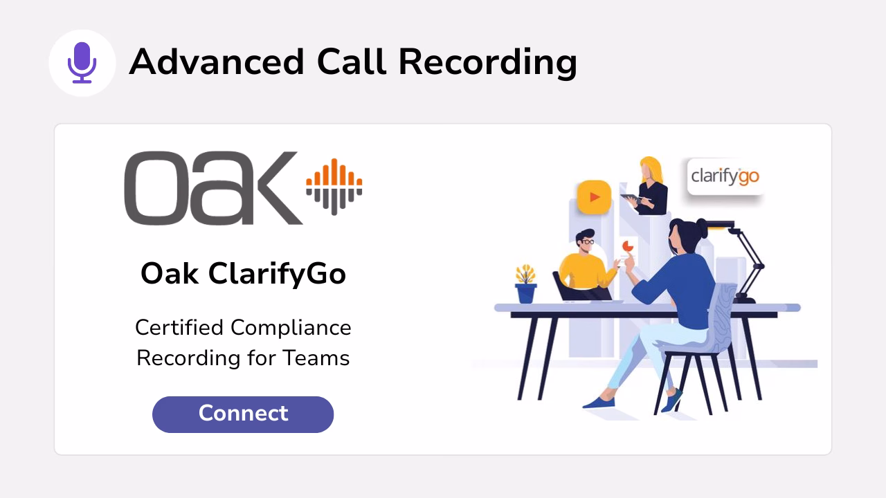 Diagram showing advanced call recording by connecting OAK ClarifyGo.