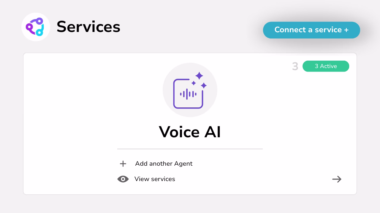 Diagram showing an active voice AI agent.
