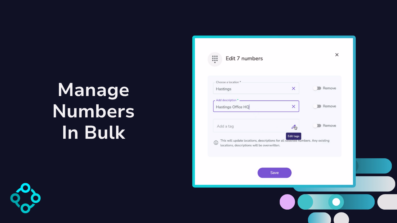 Video cover image, Manage numbers in bulk.