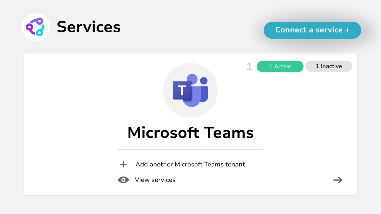 microsoft-teams-service Diagram showing an active Microsoft Teams service.