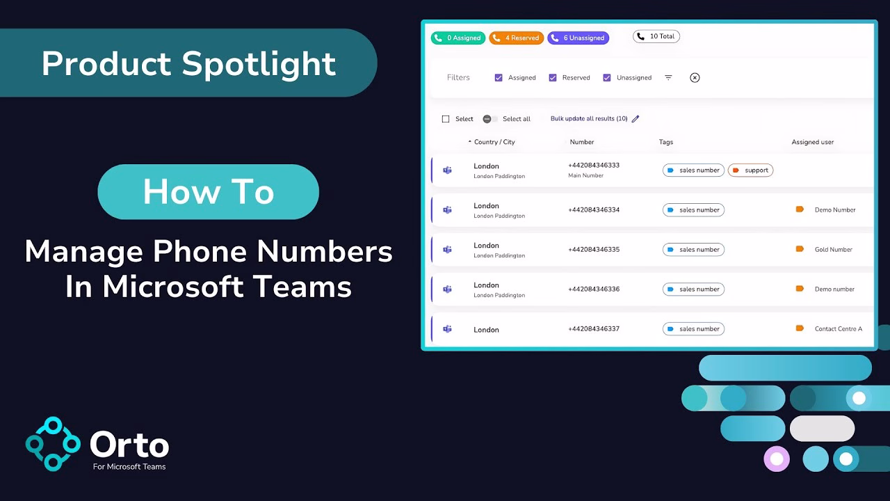 Video cover showing how to manage phone numbers in Microsoft Teams.