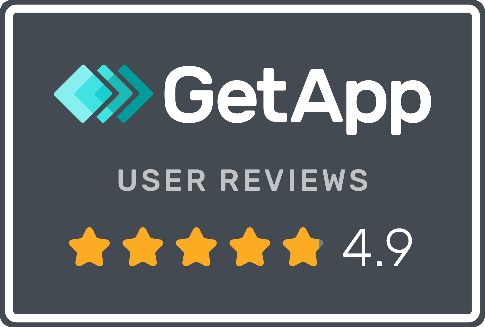 getapp-user-reviews-4.9-stars-rating-badge getapp user reviews 4.9 stars rating badge