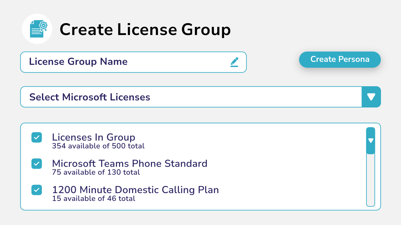 create-license-groups Diagram showing license group creation.
